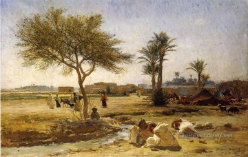 Un village d’Arabe Frederick Arthur Bridgman Peinture à l'huile
